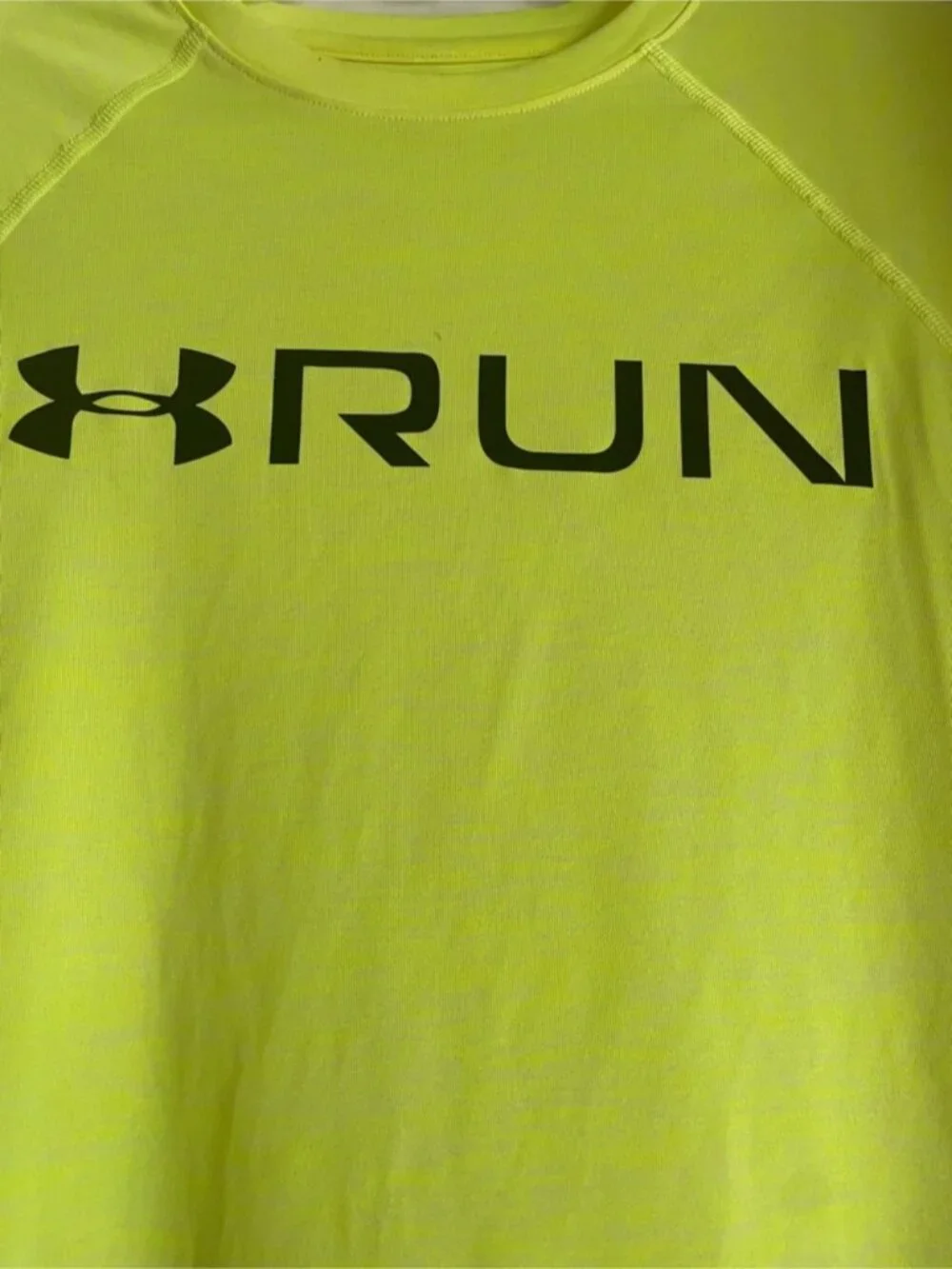 Under Armour Neon Yellow RUN Long-Sleeve Performance Top (703)